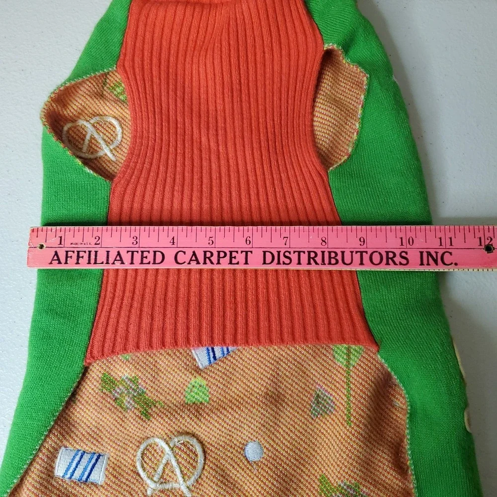 Christmas Dog Sweater Size M Junk Food Gingerbread Man Candy Theme